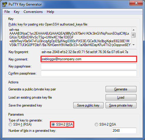 Generating an ssh key windows using putty