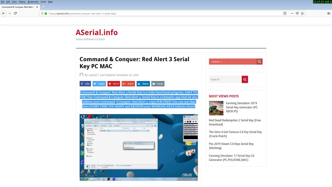 Command and conquer red alert 3 serial key generator for synapse x